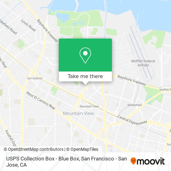 Mapa de USPS Collection Box - Blue Box