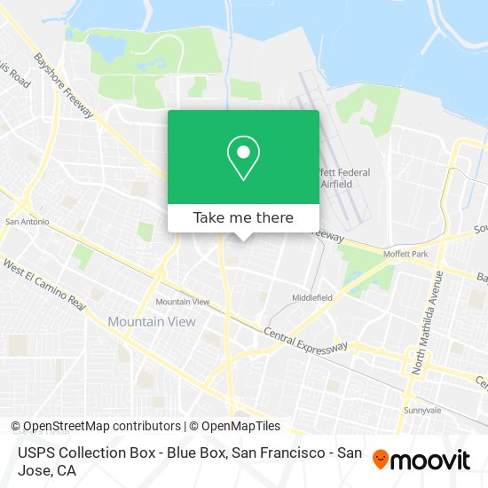 Mapa de USPS Collection Box - Blue Box