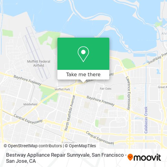 Bestway Appliance Repair Sunnyvale map