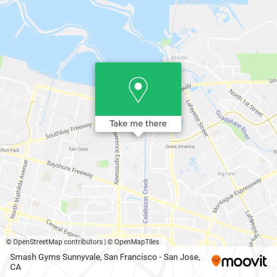 Smash Gyms Sunnyvale map