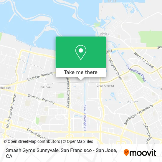 Smash Gyms Sunnyvale map