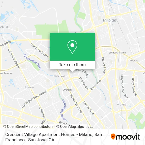 Mapa de Crescent Village Apartment Homes - Milano