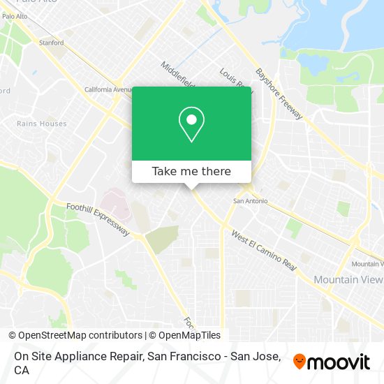 On Site Appliance Repair map