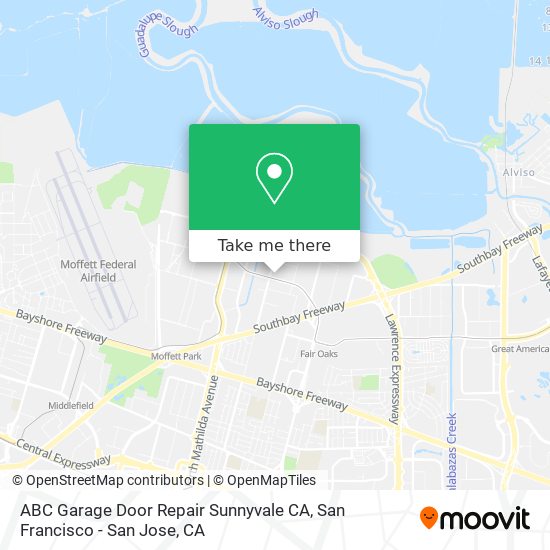 Mapa de ABC Garage Door Repair Sunnyvale CA