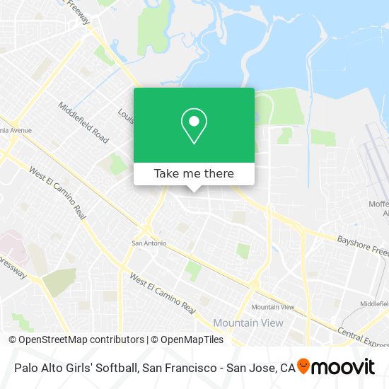Mapa de Palo Alto Girls' Softball