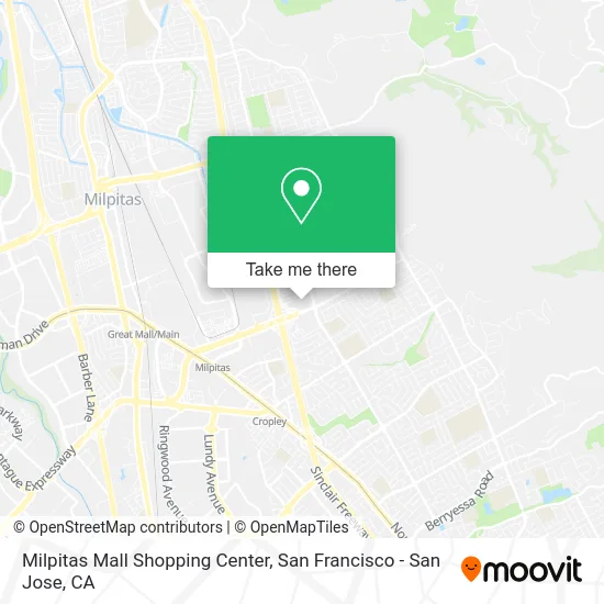 Milpitas Mall Shopping Center map