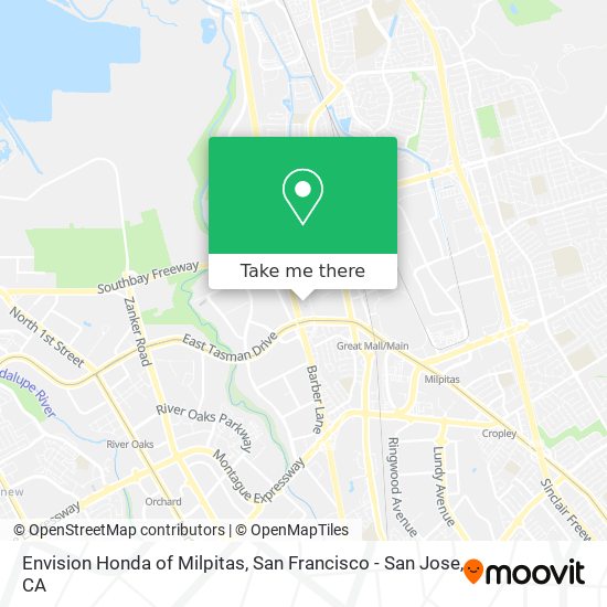 Envision Honda of Milpitas map