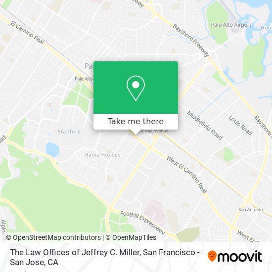 The Law Offices of Jeffrey C. Miller map