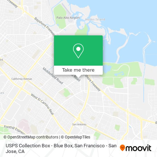 Mapa de USPS Collection Box - Blue Box