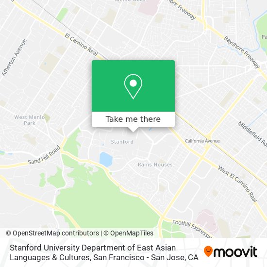 Mapa de Stanford University Department of East Asian Languages & Cultures