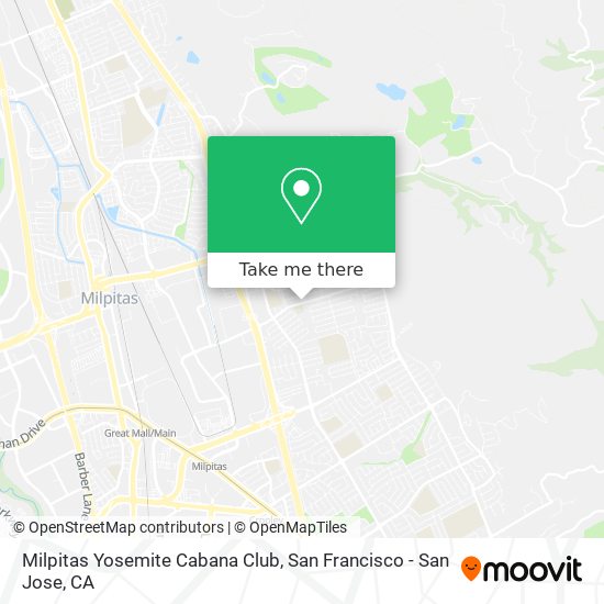 Milpitas Yosemite Cabana Club map