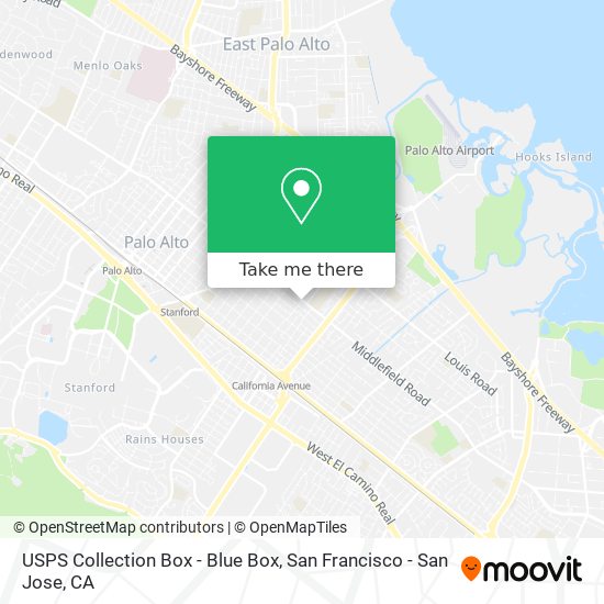 Mapa de USPS Collection Box - Blue Box