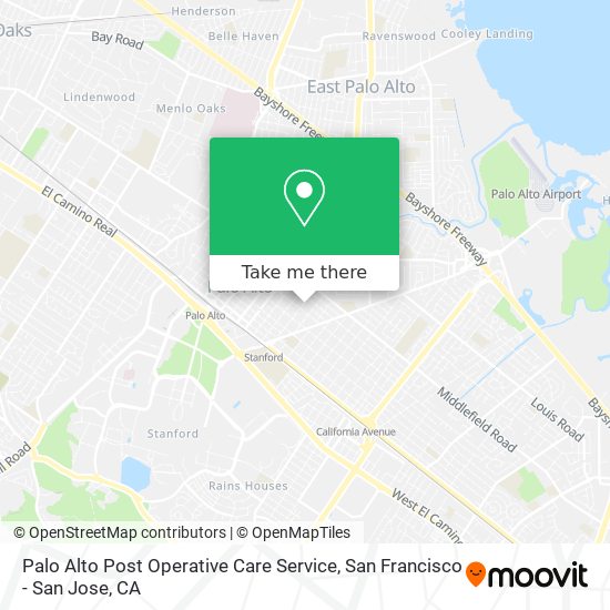 Mapa de Palo Alto Post Operative Care Service