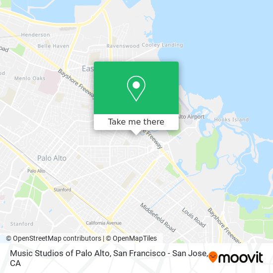 Music Studios of Palo Alto map