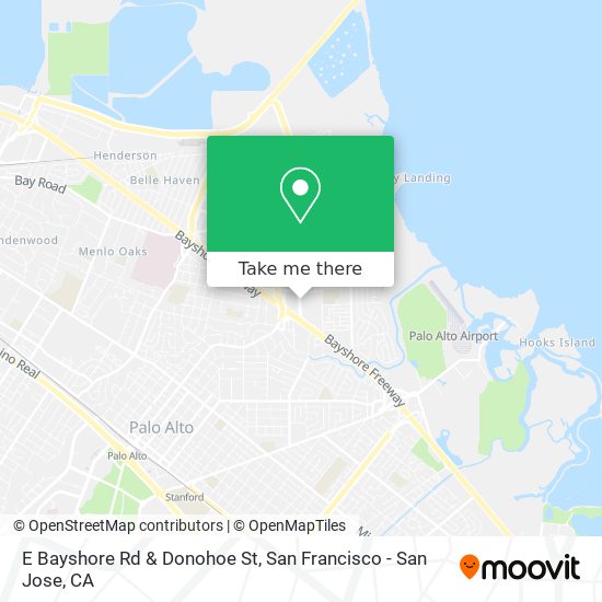 E Bayshore Rd & Donohoe St map