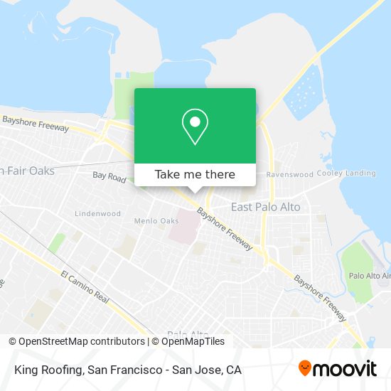 King Roofing map