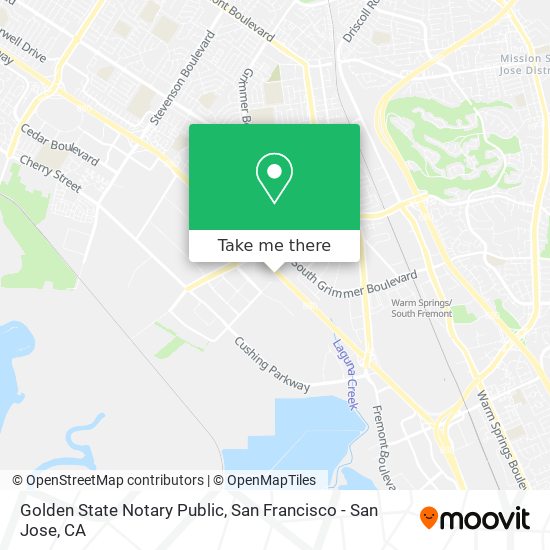 Mapa de Golden State Notary Public