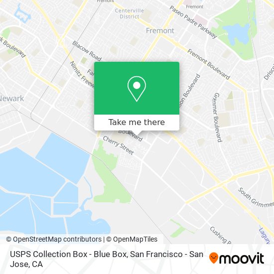 Mapa de USPS Collection Box - Blue Box