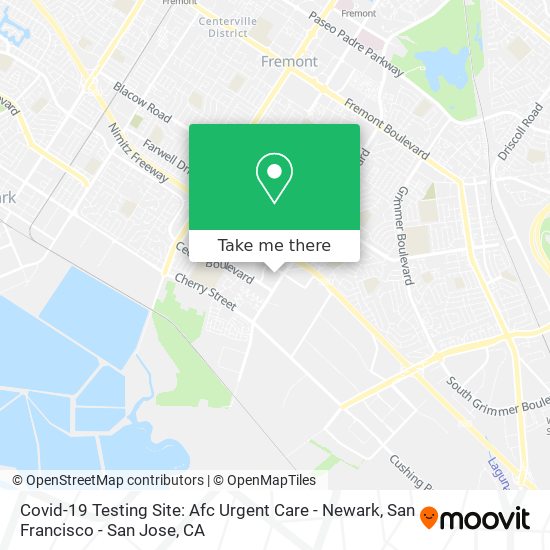Mapa de Covid-19 Testing Site: Afc Urgent Care - Newark