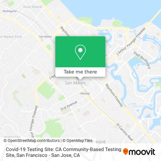 Covid-19 Testing Site: CA Community-Based Testing Site map