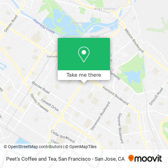 Peet's Coffee and Tea map