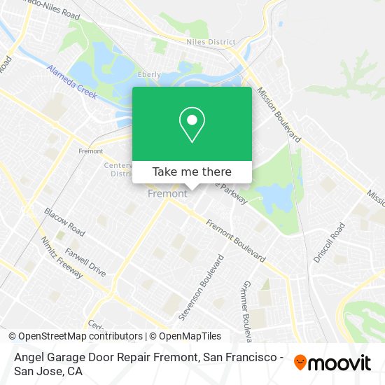 Angel Garage Door Repair Fremont map