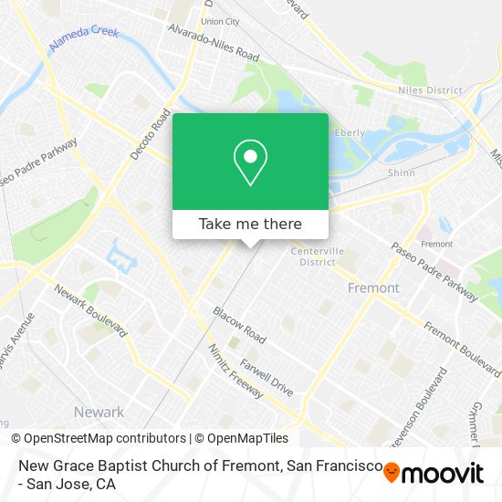New Grace Baptist Church of Fremont map