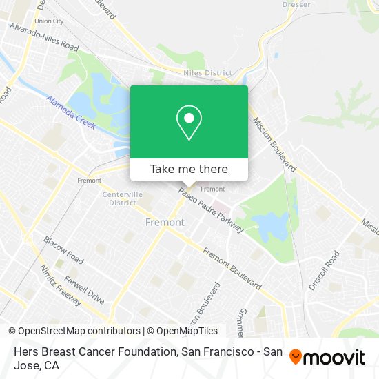 Hers Breast Cancer Foundation map