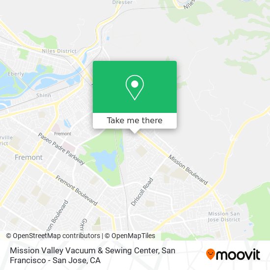 Mapa de Mission Valley Vacuum & Sewing Center