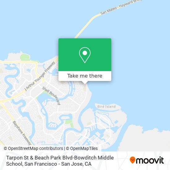 Tarpon St & Beach Park Blvd-Bowditch Middle School map