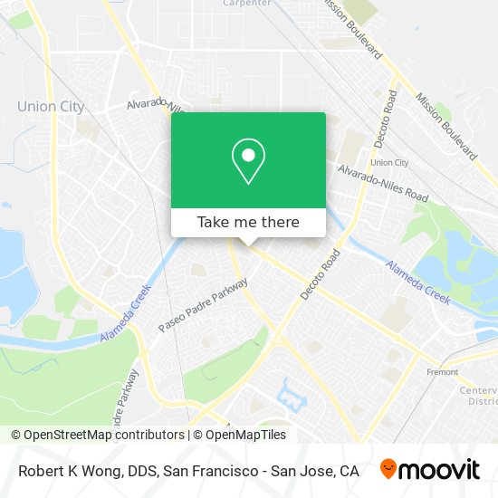 Robert K Wong, DDS map