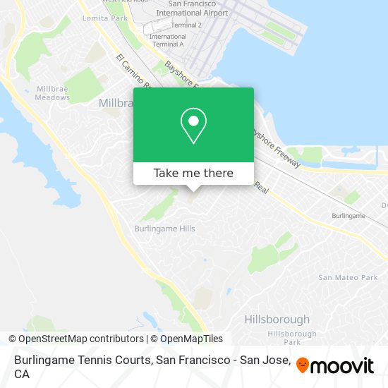 Burlingame Tennis Courts map