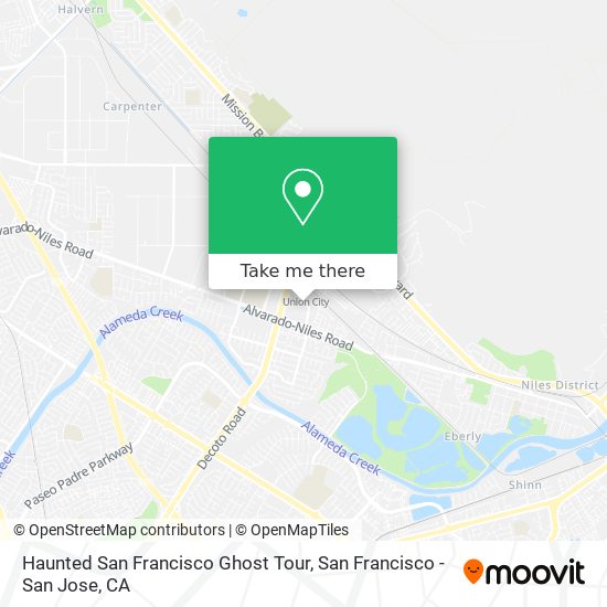 Haunted San Francisco Ghost Tour map