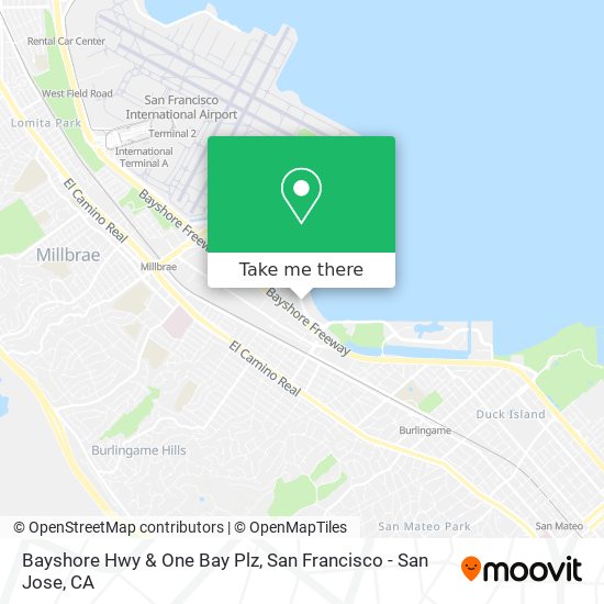 Bayshore Hwy & One Bay Plz map
