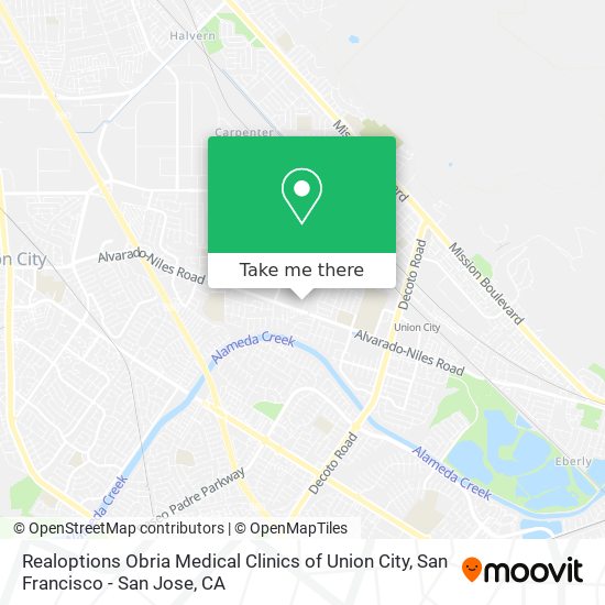 Realoptions Obria Medical Clinics of Union City map