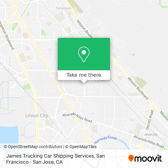 James Trucking Car Shipping Services map