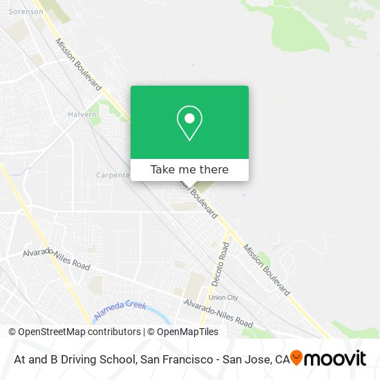 At and B Driving School map