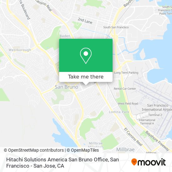 Hitachi Solutions America San Bruno Office map