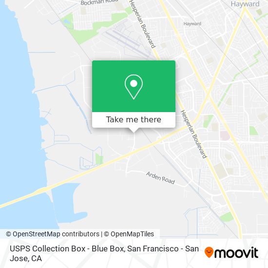 USPS Collection Box - Blue Box map