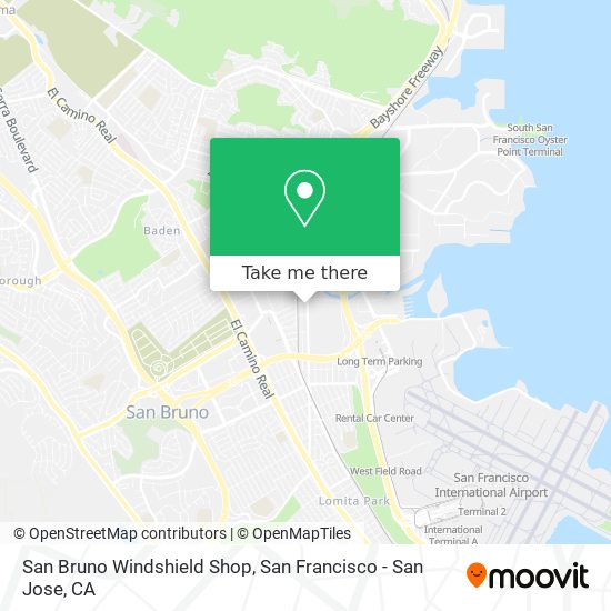 San Bruno Windshield Shop map