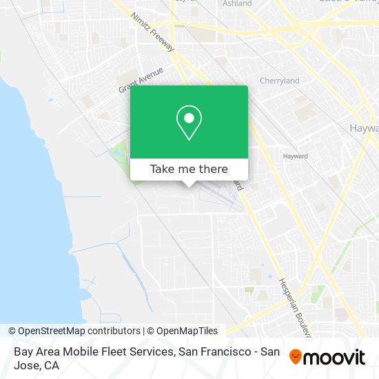 Mapa de Bay Area Mobile Fleet Services