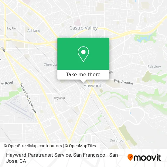 Mapa de Hayward Paratransit Service