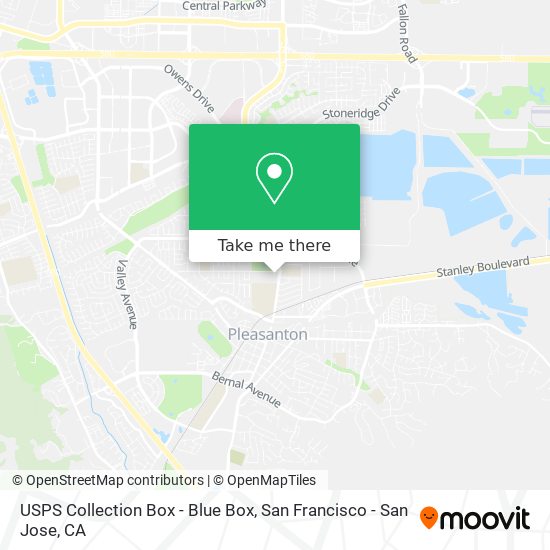 Mapa de USPS Collection Box - Blue Box