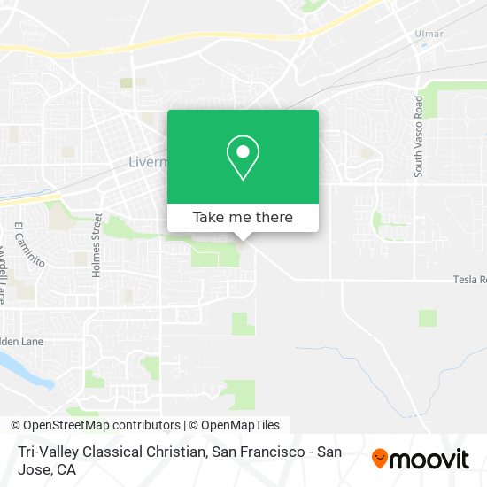 Tri-Valley Classical Christian map