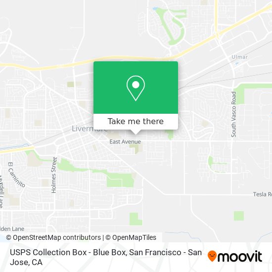 Mapa de USPS Collection Box - Blue Box