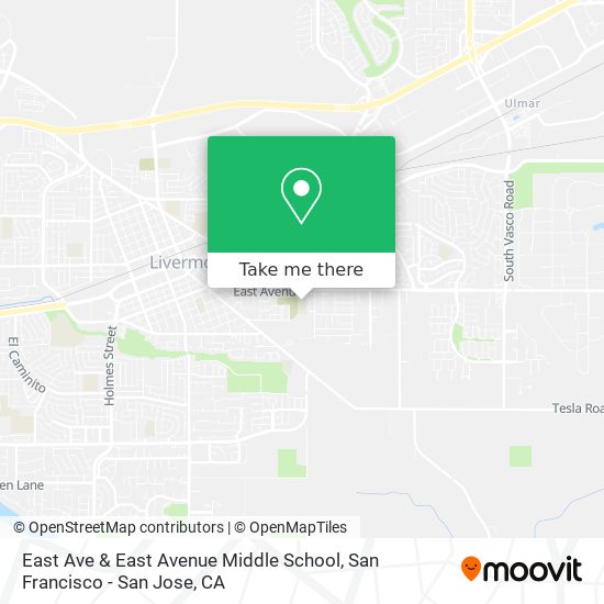 Mapa de East Ave & East Avenue Middle School