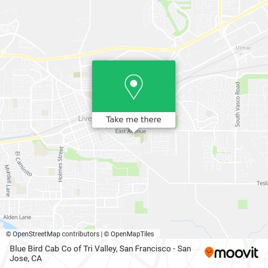 Blue Bird Cab Co of Tri Valley map