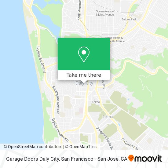 Garage Doors Daly City map