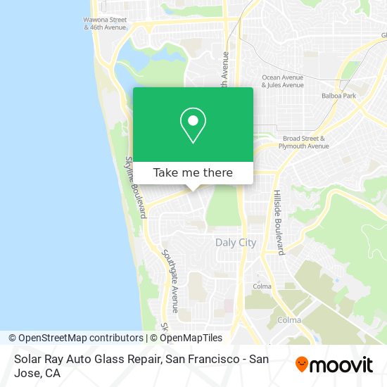 Mapa de Solar Ray Auto Glass Repair