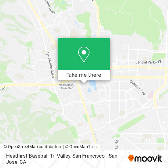 Mapa de Headfirst Baseball Tri Valley